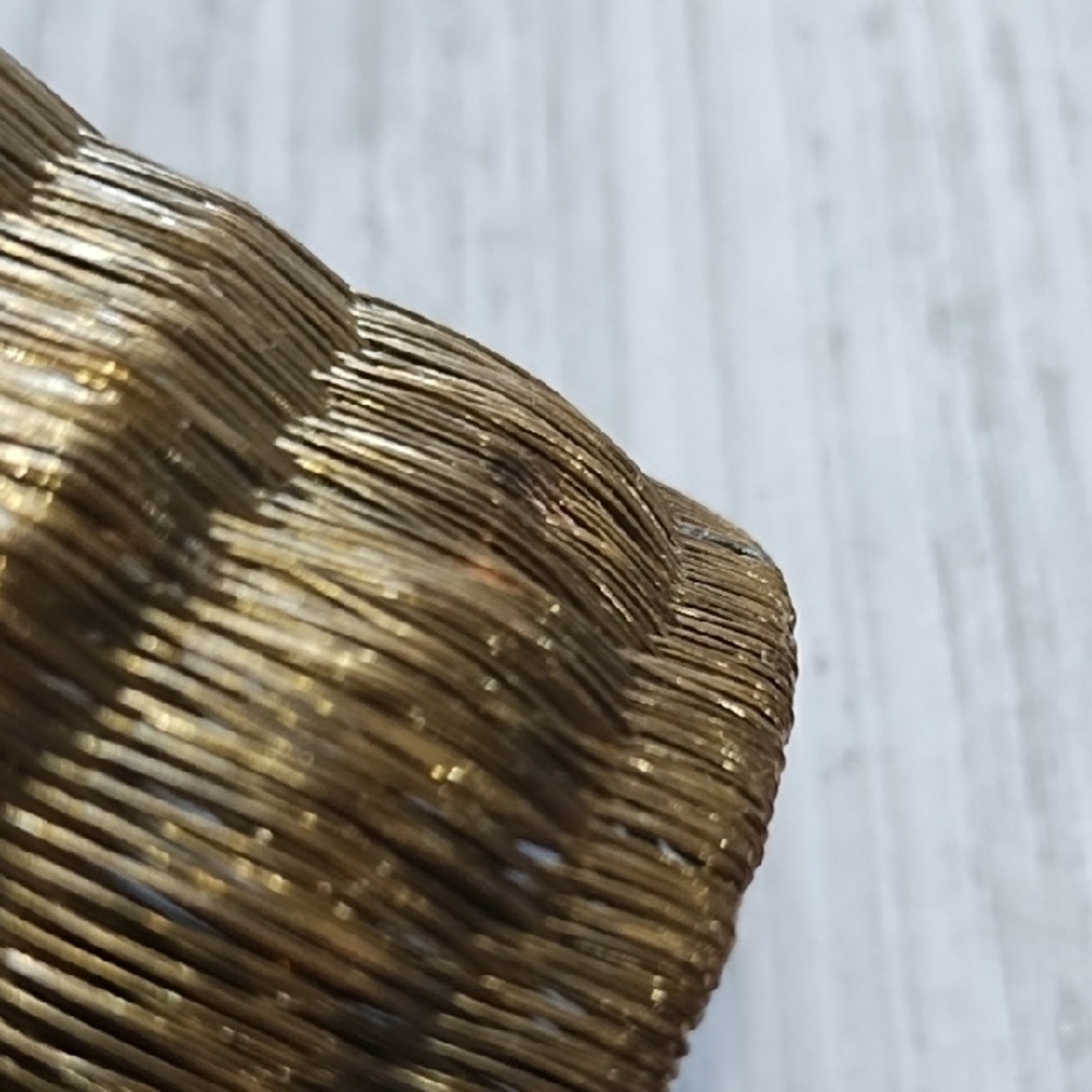 Beautiful Gold Tone Metal Woven Wire Large Cuff Bracelet - Picture 6 of 6